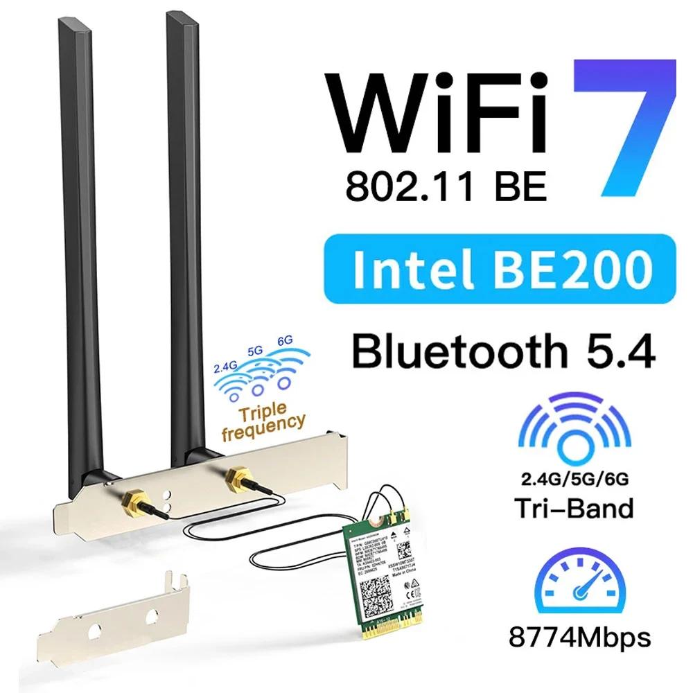 BE200 WiFi7   5.4, 6GHz  ī, BE200NGW 802.11BE PC Ʈ ׳ Ʈ, M.2 NGFF Ʈũ 